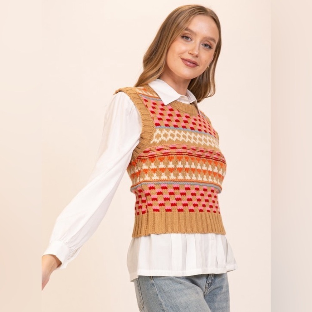 111 - Colorful Knit Sweater Vest